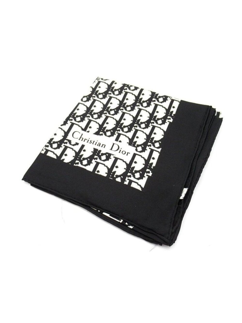Dior Scarf Trotter Silk 100% Black White